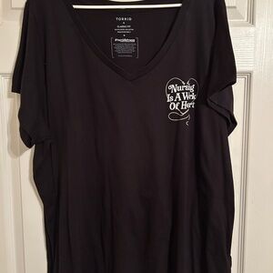 Torrid Black V-Neck Woman’s Shirt Size 4